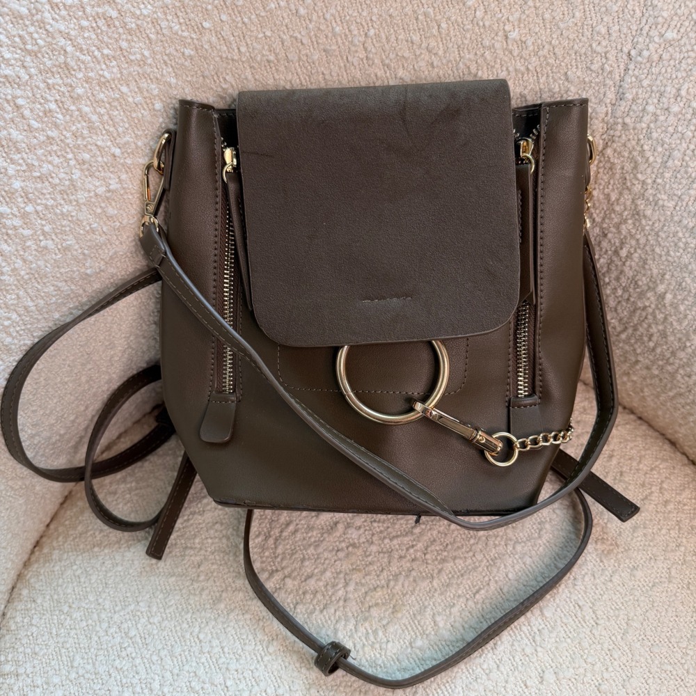 Lulus Olive Green Vegan Suede Leather Backpack Purse